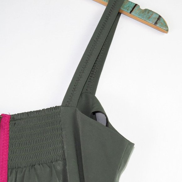 RACHEL Rachel Roy Silky Bow Front Olive Tank Top - Picture 5 of 6